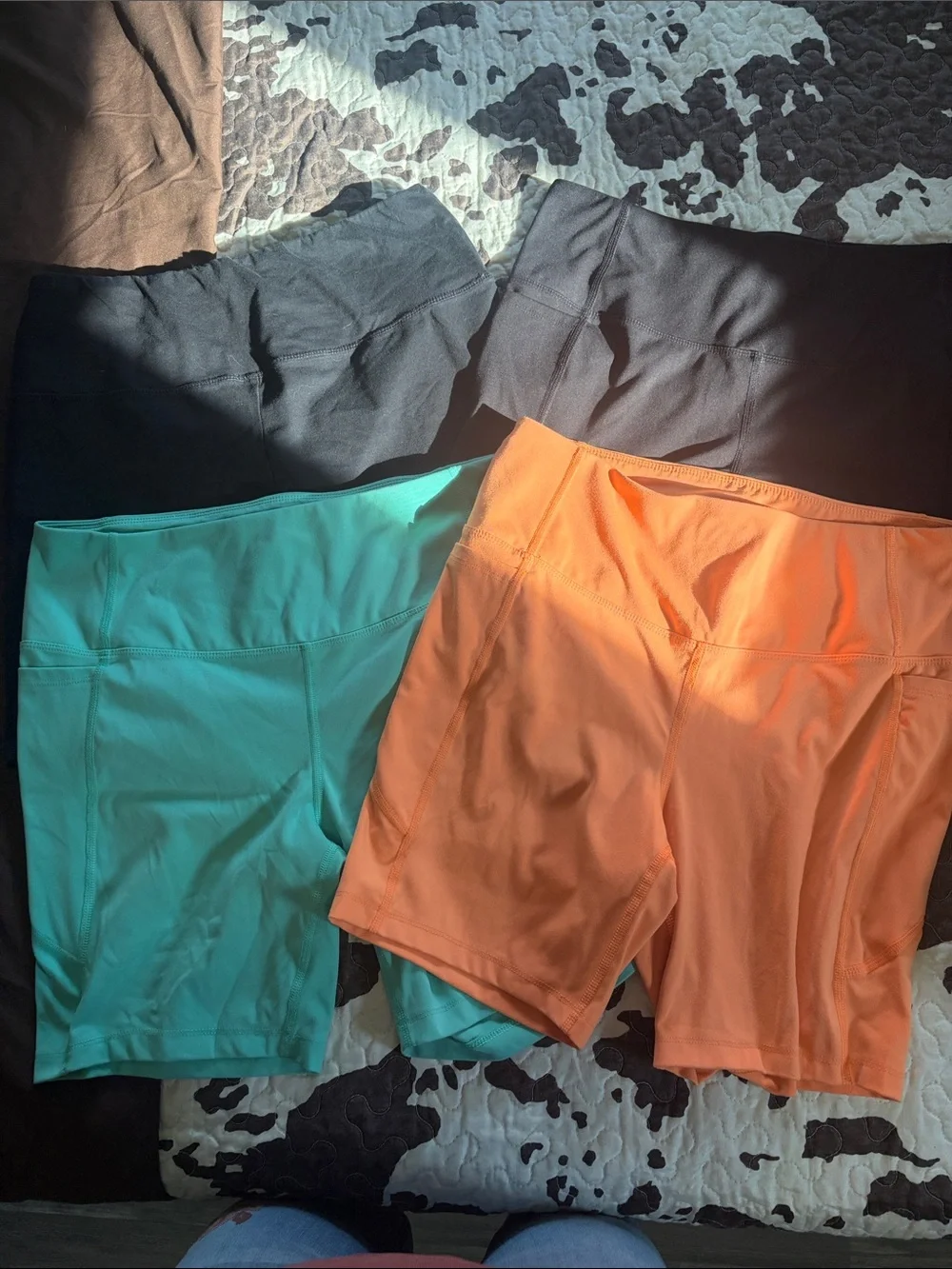 Women’s Active Shorts - Orange, Teal, Black